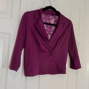 Purple blazer with lace in the back